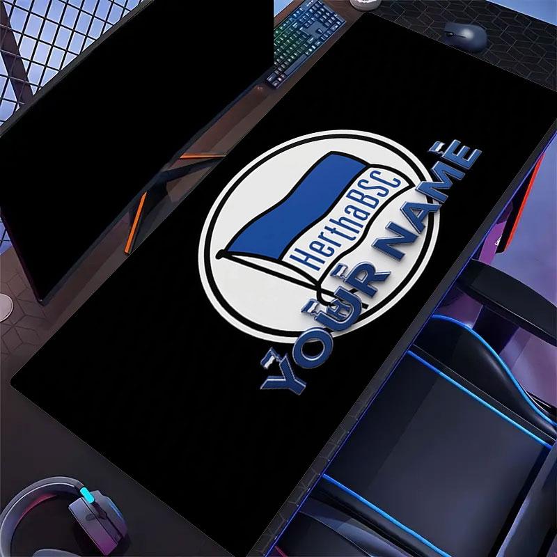 Custom Name,Hertha BSC Mouse Pad, Large Gaming Desk Mat, Non-slip XXL Mousepad for Laptop & Tablet, Mini PC Playmat with Stitched Edges