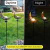 Садовые солнечные газонные светильники Металлический садовый колышек в форме полумесяца Светодиодный стеклянный шар с кракелюром Декор для газона и двора Ландшафтный солнечный светодиодный светильник 2025
