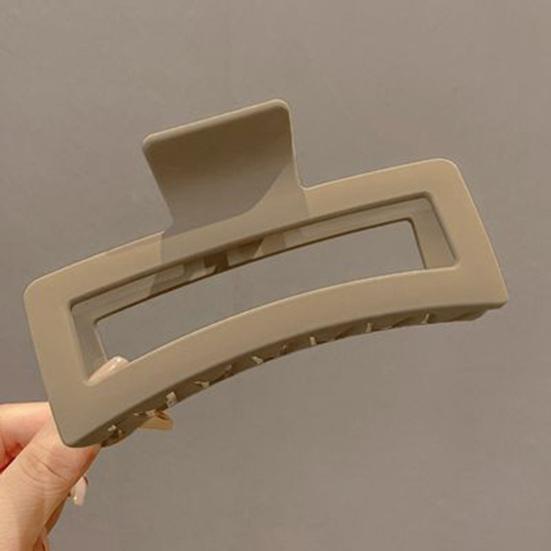 Rectangle Non-slip Hair Claw Crossing Teeth Spring Design Solid Color Frosted Large Shark Hair Clamp Hair Accessories