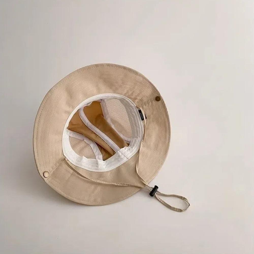 Mesh Kids Bucket Hats Quick Drying Children Fisherman Hat New Drawstring Basin Cap  Outdoor