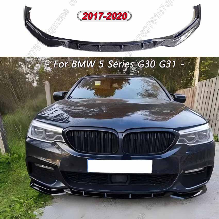 Для BMW 5 G30 G31 525i 530i 530d 540i M 2017-2020 Автомобиль Передний Бампер Губа Подбородок Защита Диффузор Крышка Дефлектор Комплекты Обвеса Глянцевый Черный
