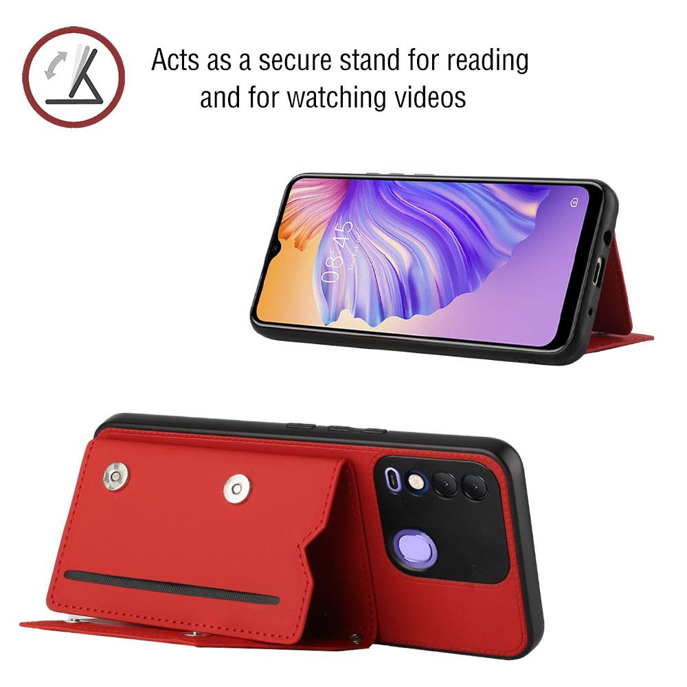 Wallet Card Holder Slots Bracket Cover Phone Case For Tecno Pop 5,Spark 5 Air,Spark 6 Air,Spark 6,Spark 6 Go,Spark Go,Spark 7,Spark 8,Camon 17...