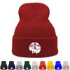 England Flag Mouth Warm Knit Hat Beanie, Patriotic Woman Cap Elastic Soft Hip Hop Pompom Beanies Knitted Cap Beanie