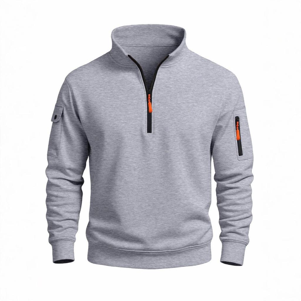 Мужская спортивная толстовка с воротником-стойкой Весна-Осень 2025 - Повседневный топ