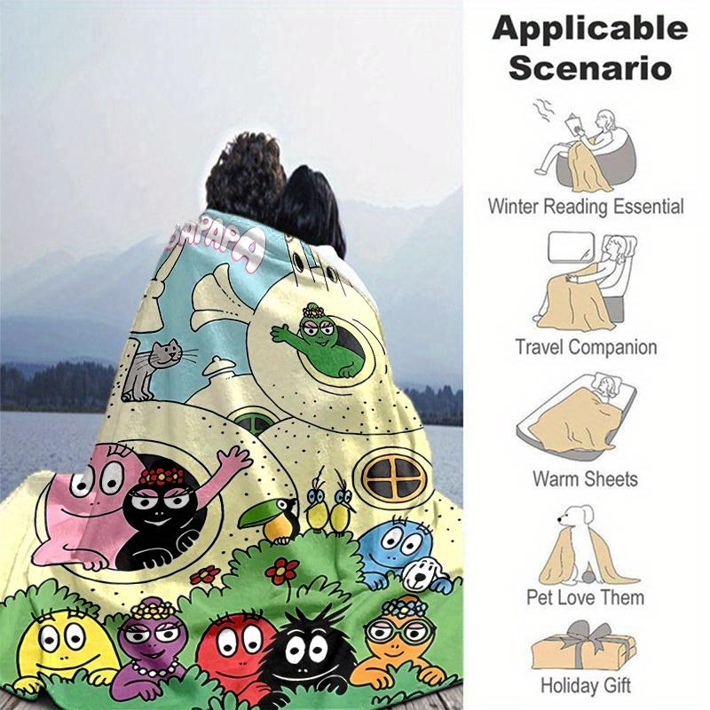 1pc, Barbapapa Family Throw Blanket, Soft & Cozy Home Decor for Couch, Bed, Car, Travel, Camping, Office Nap, Perfect Gift for FriendsB013