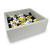 Dry Pool 110x110x40cm Light Gray with 600 Balls: Yellow, White, Gray, Black