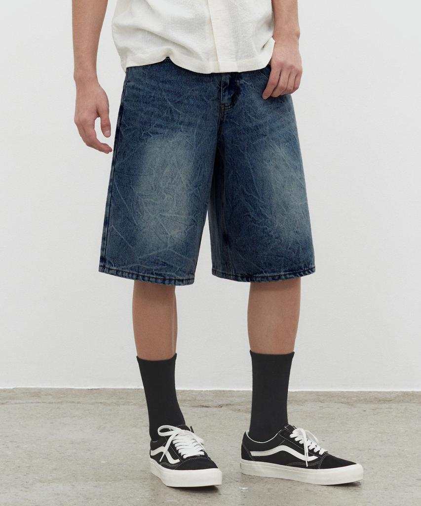 DECET Cr Wide Denim Shorts Dcpt035Crblueb