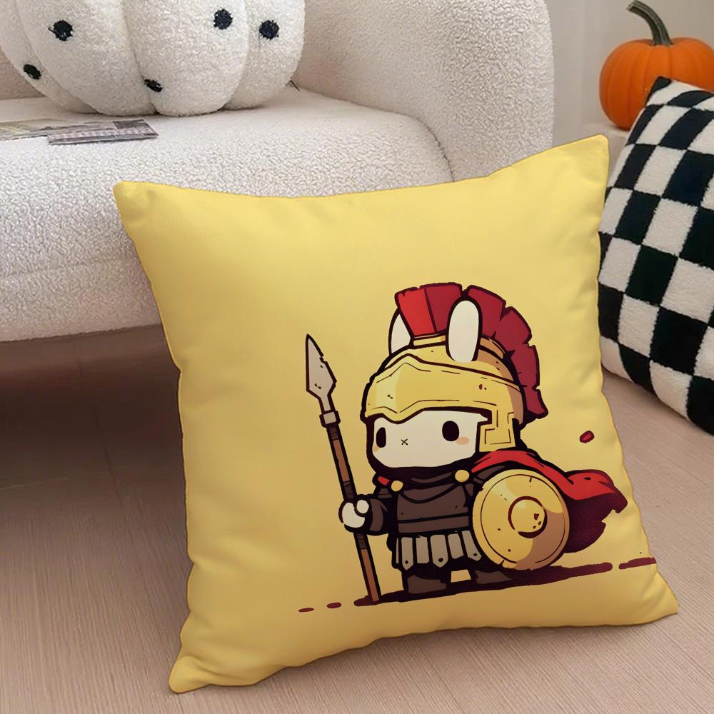 Cute Rabbit Dresses In Different Cushion Cover Throw Pillow Cover Hidden Button Durable Polyester Chair Cushion