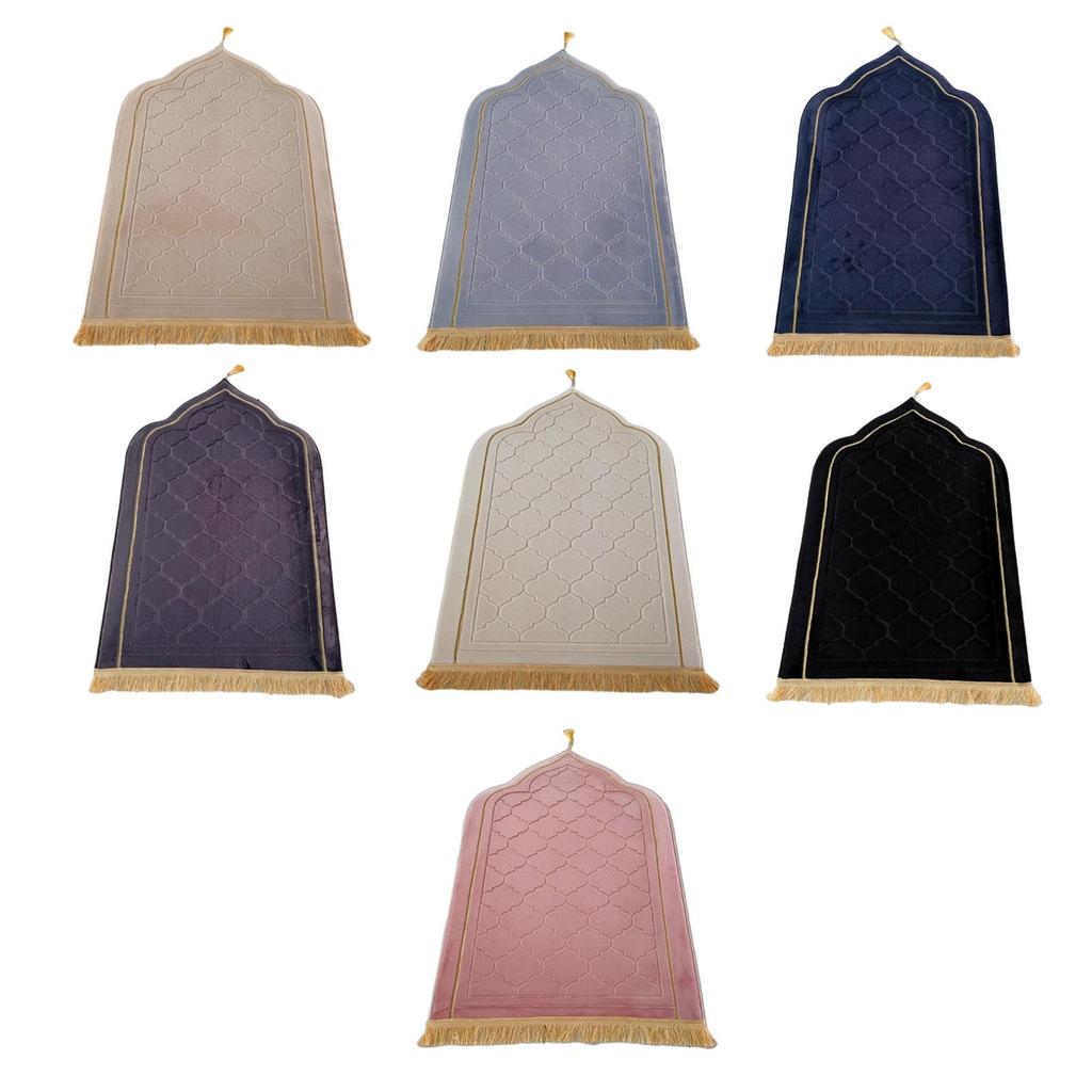 Молитвенный коврик для Рамадана, подарки, портативный, для мужчин, женщин, детей, толстые свадебные принадлежности с кисточками, дорожный молитвенный коврик, исламский молитвенный коврик