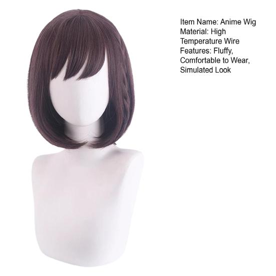 Cosplay Wig Smooth Simulated Fluffy Soft Short Shinonome Role Play Full Coverage Light Purple Ena Wig with