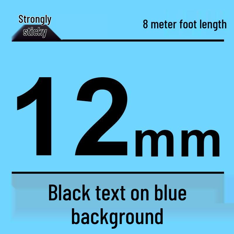 Compatible Brother 12mm Label Maker Ribbon: PT-E100B/D210/D450/115B, Laminated Self-Adhesive