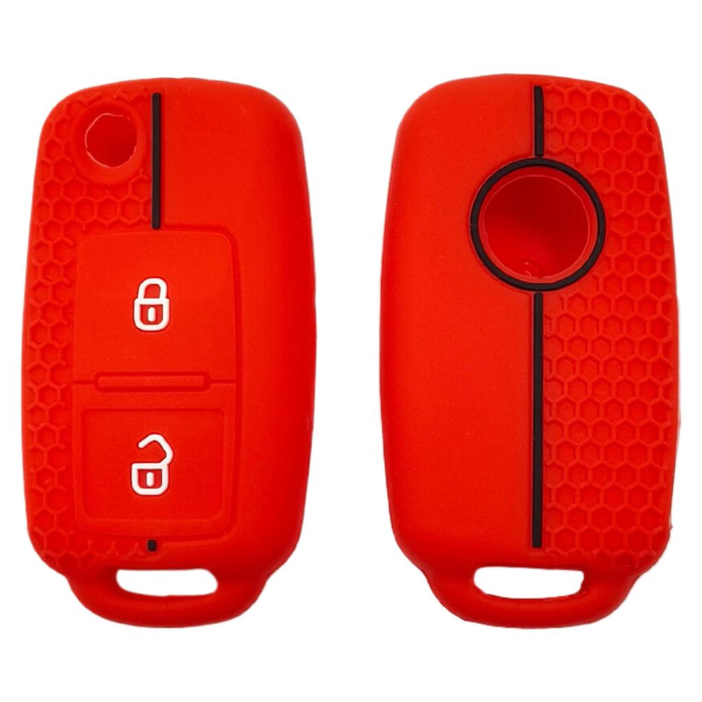 Силиконовый ударопрочный чехол для ключей, подходит для Volkswagen Golf, Passat, POLO, Skoda, складной, 2-клавишный, сотовый узор