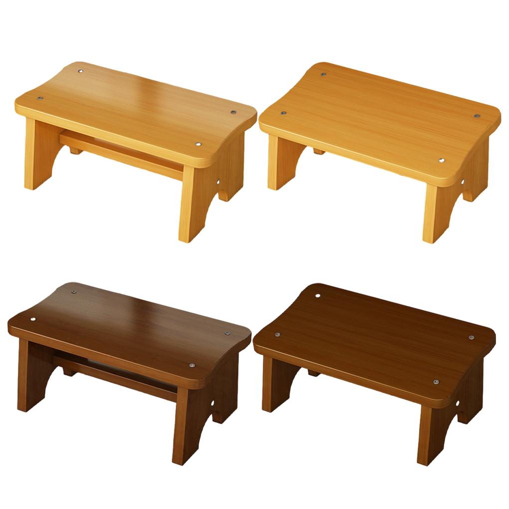 Подставка для ног из бамбукового дерева - безопасная, изысканная, для рукоделия, домашняя низкая табуретка, пуф, скамейка без запаха