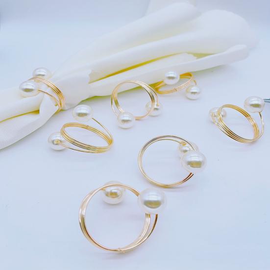 12/20 шт., набор колец для салфеток из искусственного жемчуга, кольцо для салфеток, пряжки, металлический весенний держатель для салфеток, украшение для стола на свадьбу, день рождения