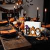 Wood Wooden Napkin Holder Ghost Pattern 2D Flat Tissue Holder  Holiday Party