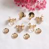 10pcs 14K Gold-wrapped Round Showerhead, Mesh Disk, Screws, Ear Clips, DIY Handmade Earrings Accessories, Earless Artifact
