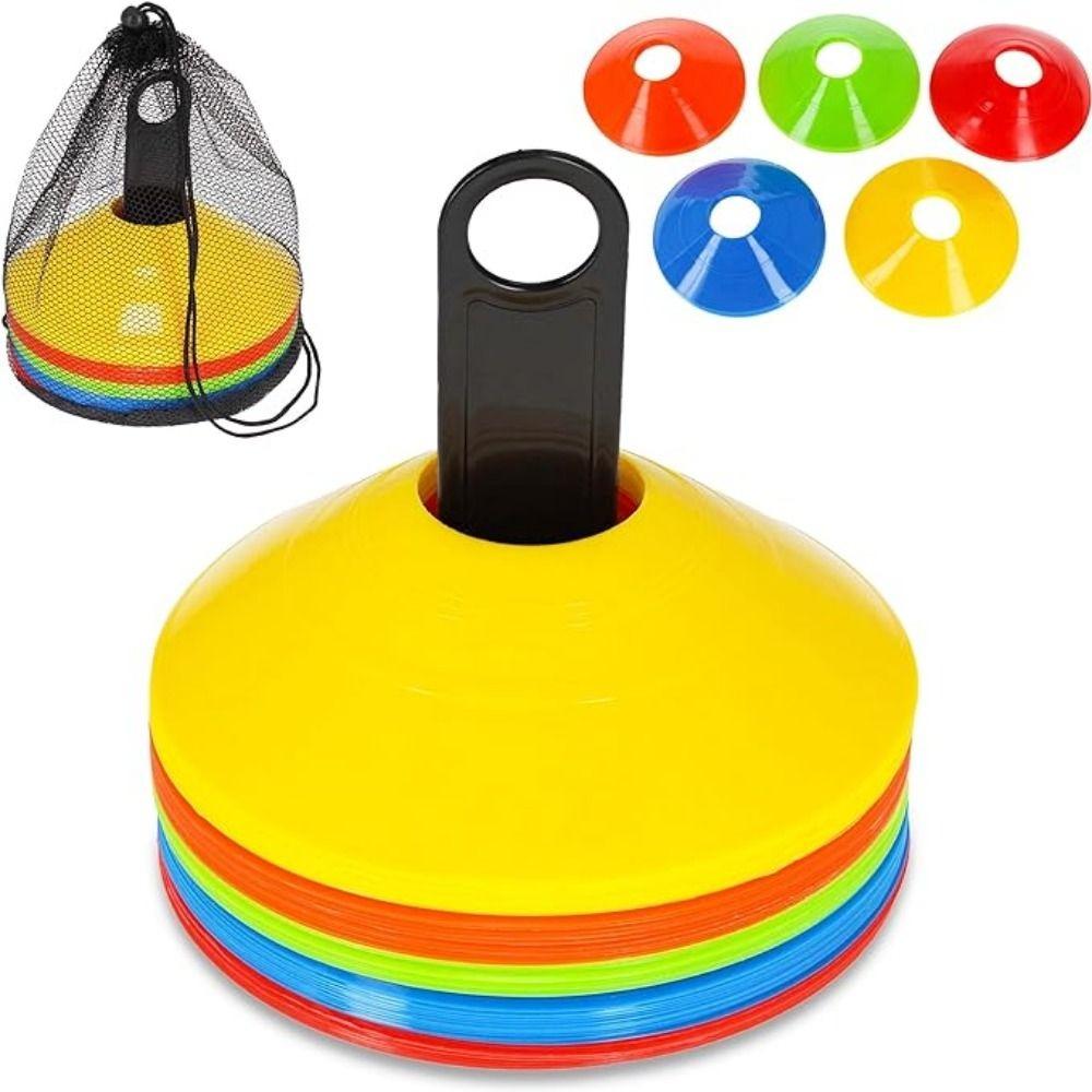 25/50Pcs Flexible Training Marker Cones Colorful Soccer Training Sign Dish Basketball