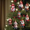 Christmas Ornament Cartoon Snowman Santa Claus Pendant 2D Acrylic Xmas Tree Hanging Ornament for Tree Home Car Decor