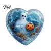 Decorative Car Rearview Mirror Pendants Halloween Ghost Keychain, Spooky Pumpkin Keyring Pendant, Holiday Themed Party Supplies Cute Heart Bag