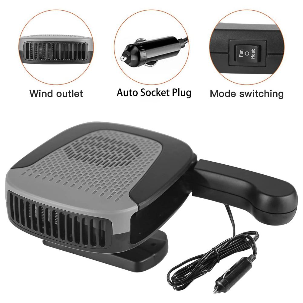 Автомобильный обогреватель 12 В, автомобильный обогреватель, портативный электрический вентилятор для охлаждения и обогрева, электрическая сушилка, отпотеватель для лобового стекла, размораживатель