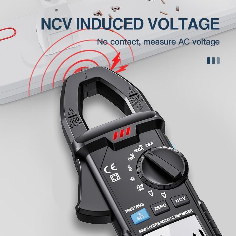 Clamp Multimeter High Precision Digital Clamp Meter Temperature Measure On-Off Beeping Smart Anti-Burn Meter
