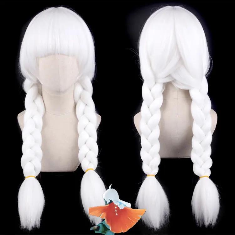 Sky Light Awaits Wig Anime Cartoon Character Cosplay Lolita White Hair Children of Light Daleth Halloween Costume