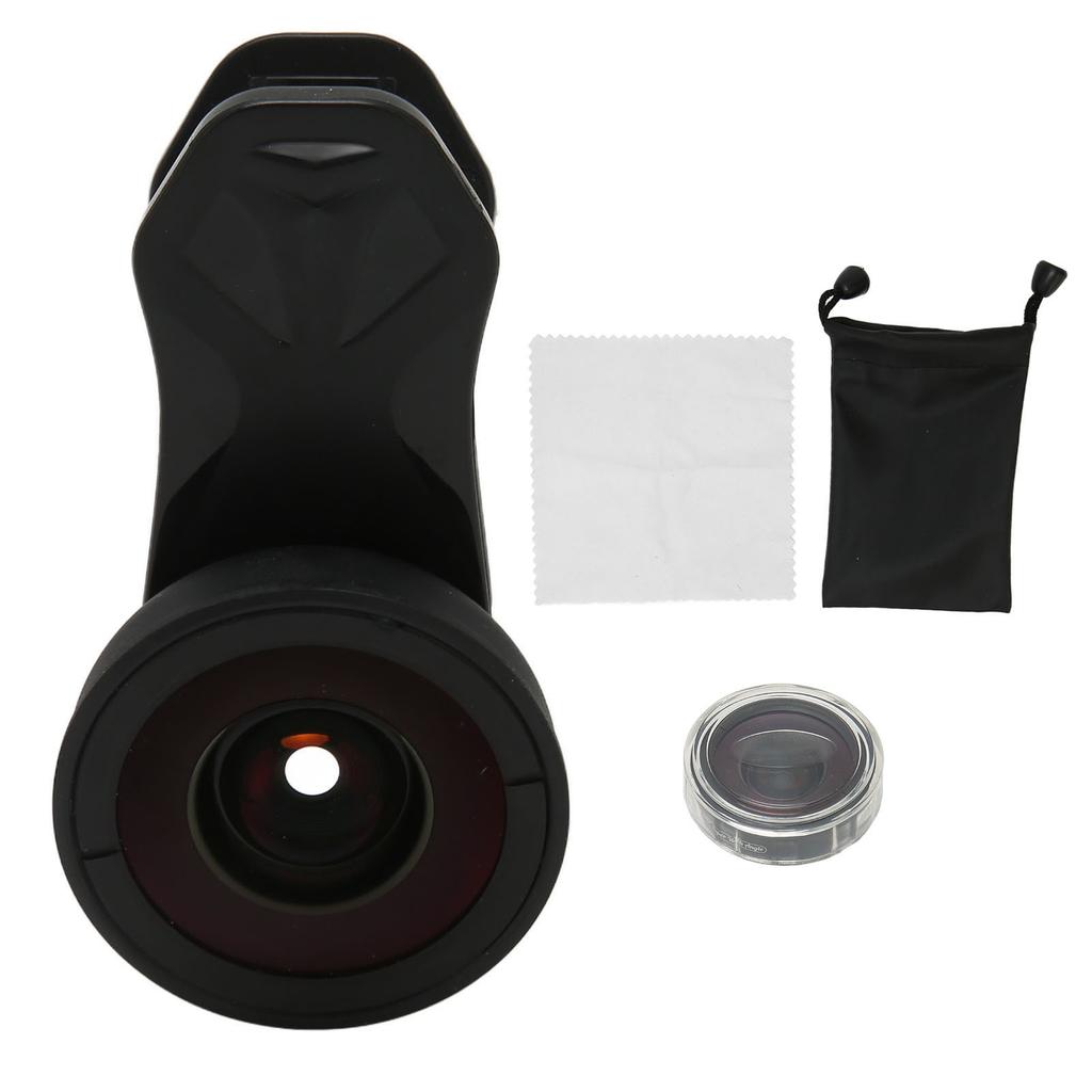 Phone Lens Aluminium Clip On Smartphone Camera 170° Super Wide Angle Lens with Cover Stand Wiping Cl