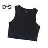 Ladies Cropped Tops Round Neck Sleeveless Slim Fit Pullover Top Casual Bottom Shirt Solid Color Summer Casual Short T-shirt Sexy Tank Top Women