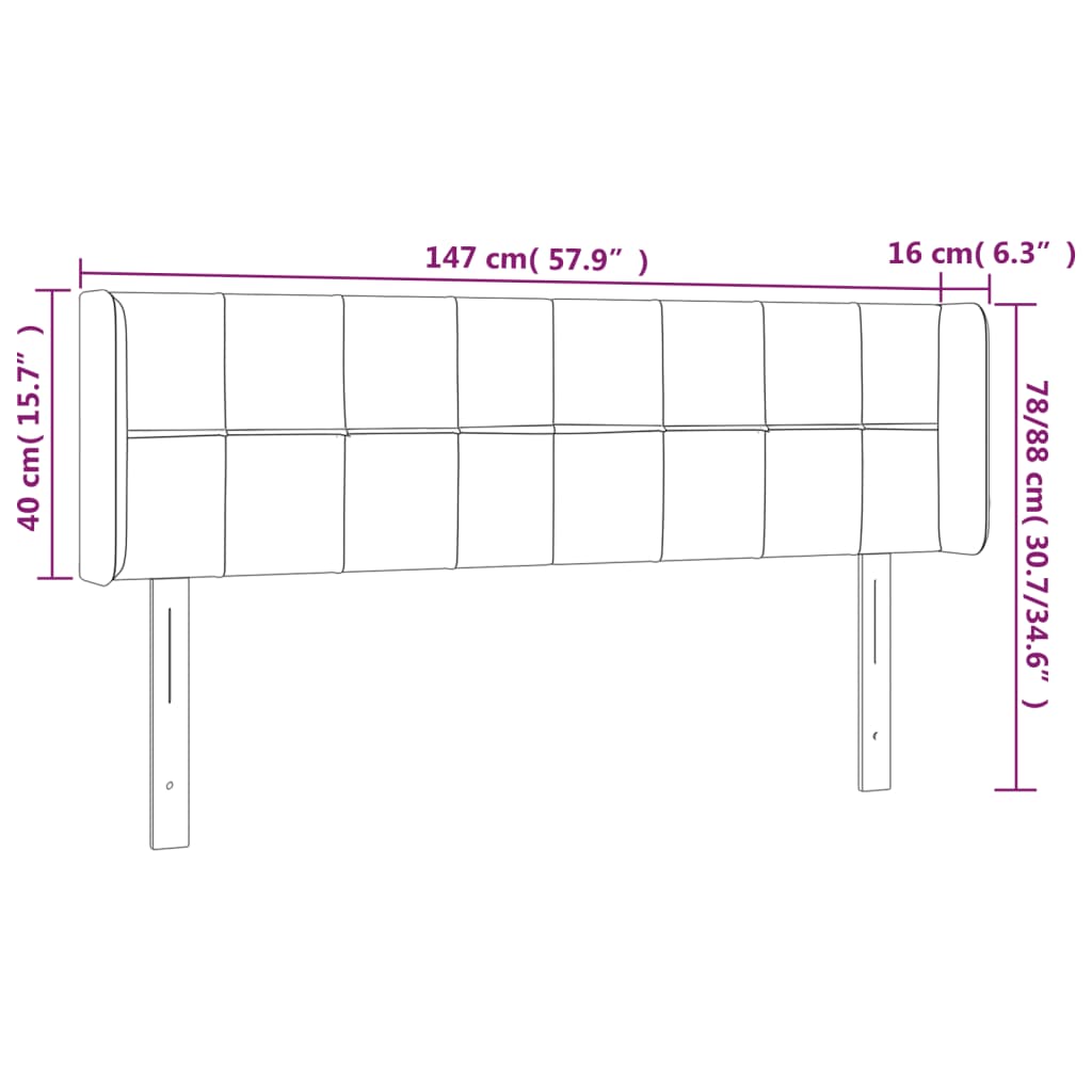 Vidaxl Zagłówek Do Łóżka Z Led, Jasnoszary, 147X16X78/88 Cm, Tkanina