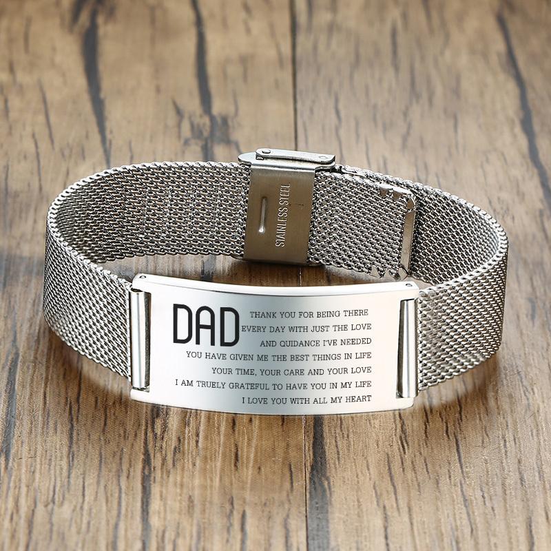 Xiaomi Vnox 20 мм БРАСЛЕТЫ ДЛЯ ПАПЫ Мужские, Индивидуальный Черный Браслет из Нержавеющей Стали с Регулируемым Ремешком для Часов, Подарок на День Отца
