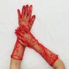 Gauze Spider Web Gloves Solid Color Long Mittens Elegant Women Driving Gloves  Outdoor