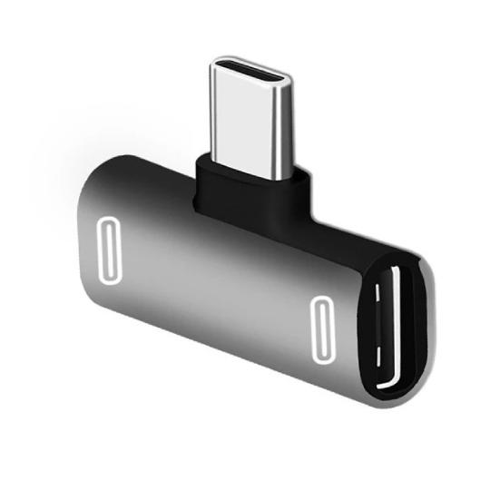 Адаптер Многофункциональный Надежный Сплав USB Type C к Двойному Разветвителю Type-C Конвертер