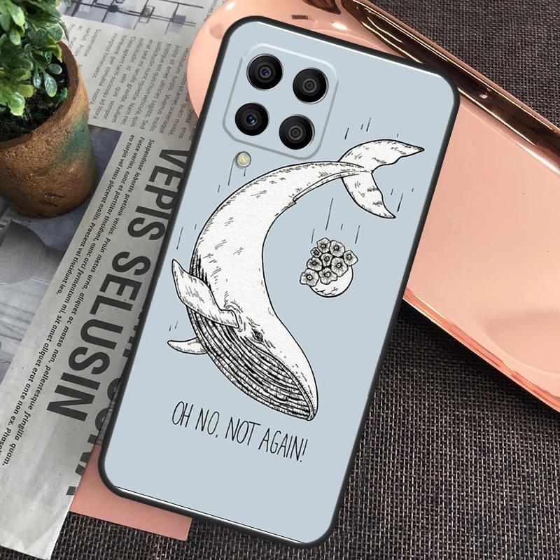 Красивая картина Синий кит для чехла Samsung Galaxy M55 M15 M13 M23 M33 M53 M30s M31s M12 M32 M52 M20 M21 M51 M34 M54