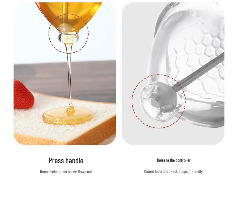 Инновационный герметичный стеклянный диспенсер для меда и сиропа с воронкой и подставкой