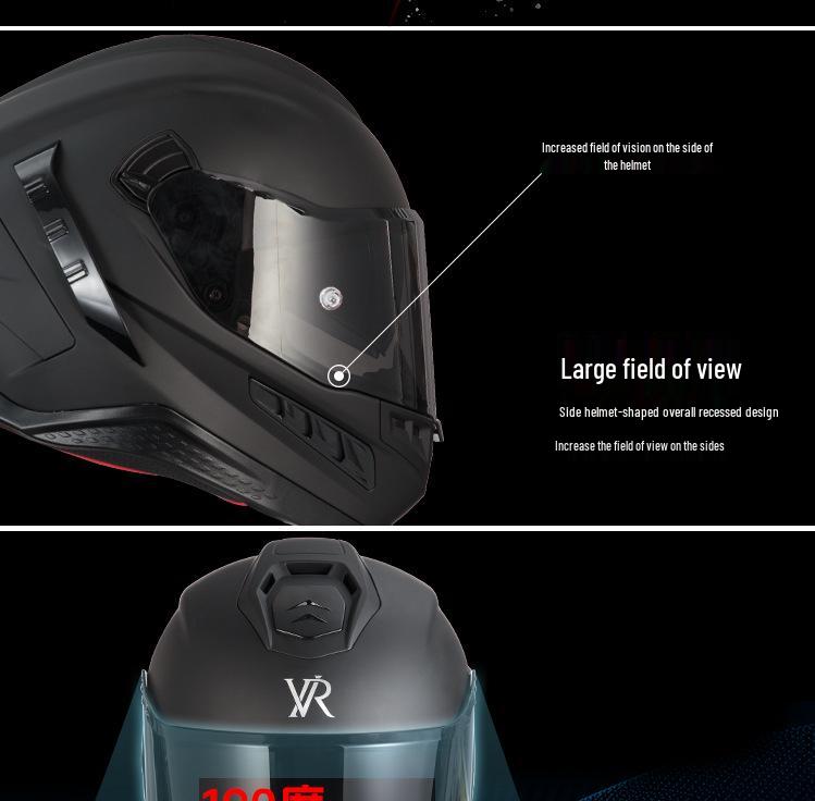 Легкий VR мотошлем с закрытым лицом, съемной подкладкой, для всесезонного использования, подходит для обхвата головы до 64 см.