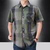 Summer New Plaid Short-sleeved Shirt Large Size Men's Cotton Half-sleeve Breathable Workwear Thin Shirt