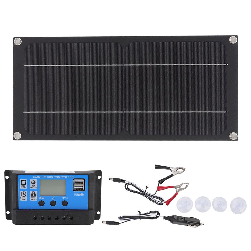 60W 18V Solar Panel Kit 100A Battery Charger Controller Battery Charging Kit for Outdoor Farming