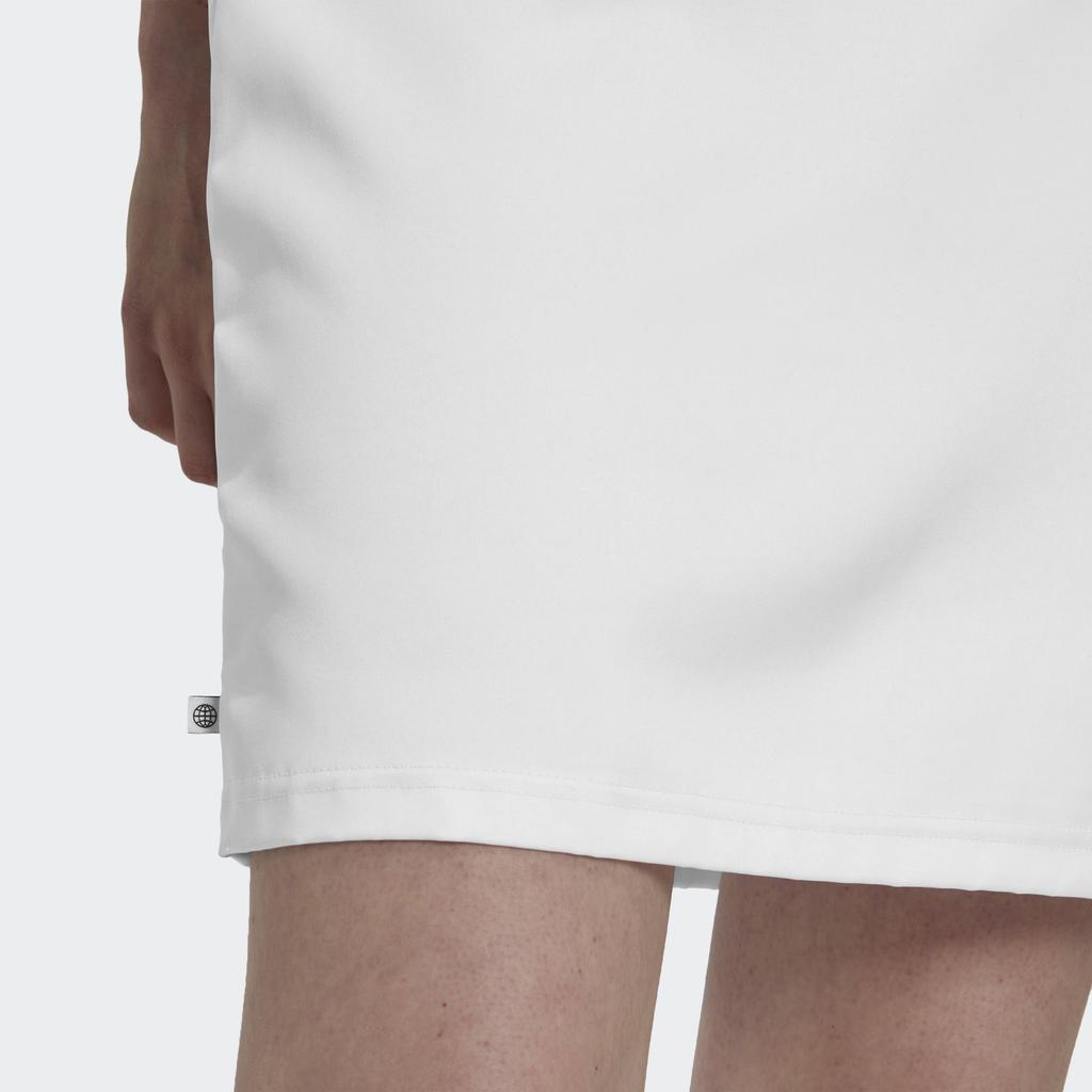 adidas Оригинальное женское платье в полоску с круглым вырезом и короткими рукавами, белое HK5080