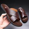 Sandals for Men Slippers Genuine Leather Luxury Brand Fashion New Men Flats Casual Non-slip Beach Sandalia Zapatos Hombre