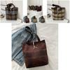 Trendy Plaid Woolen Tote Bag With Large Capacity For Women 2024 New Street Fashion