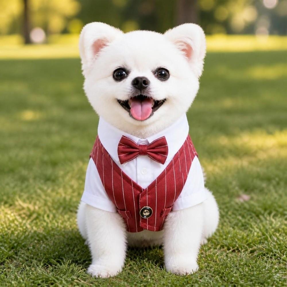 Lightweight Pet Tuxedo Outfit Button Closure Small Dog Clothes Dog Costume Vest Wedding Ceremony