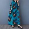 Women's Vintage Long Dress with Cotton and Linen Patterns