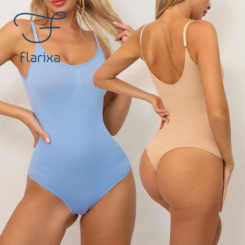 Flarixa Seamless Shapewear Bodysuit Tummy Control Corset Women Full Body Shaper Thong Comfortable Slimming Belly Underwear