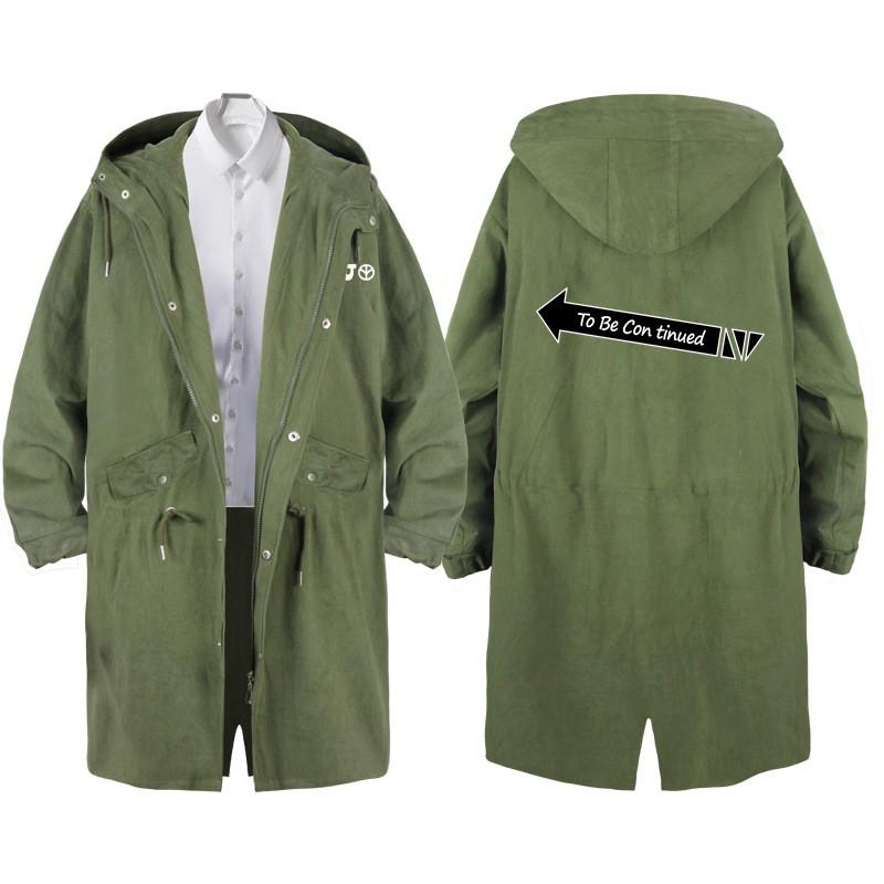 JoJos Bizarre Adventure Anime Hooded Trench Coat Students Winter