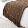Nordic Knitted Bed Runner & Throw Blanket - Soft Fabric, Decorative Scarf for Bed or Sofa