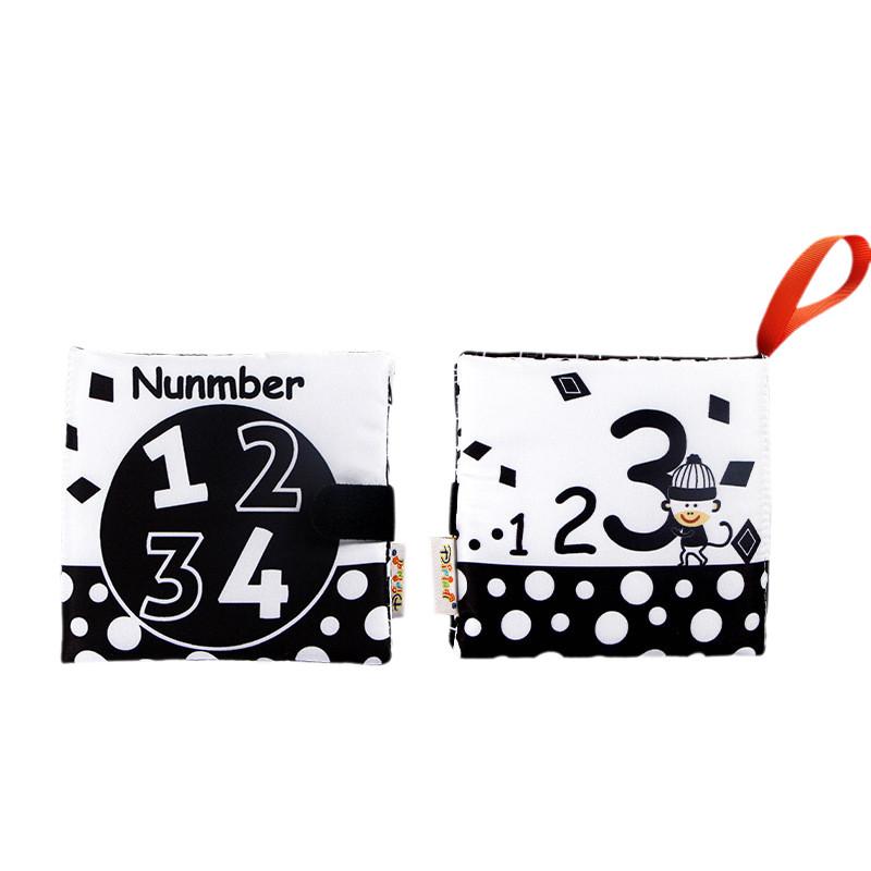 Bagged Packaging Black And White Cloth Book With Sound Paper Emotional Visual And Intellectual Stimulation Toy For Babies