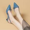 Pointed Toe Sexy Mid Heels Party Shoes Women Sandals Designer Summer Pumps Slingback Casual Shoes Dress Slippers