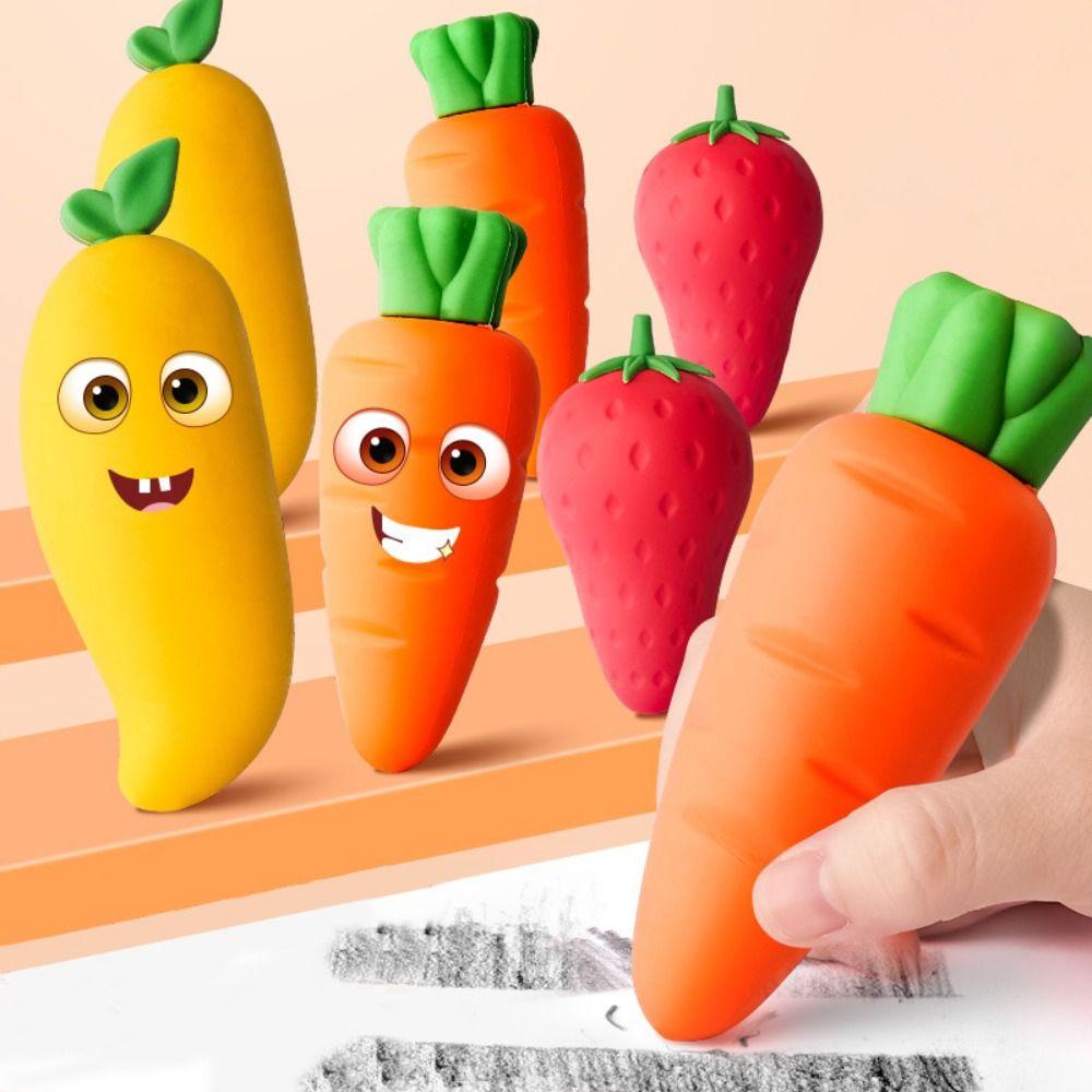Office Supplies Big Fruit Erasers Students Stationery Correction Supplies Soft Pencil Erasers