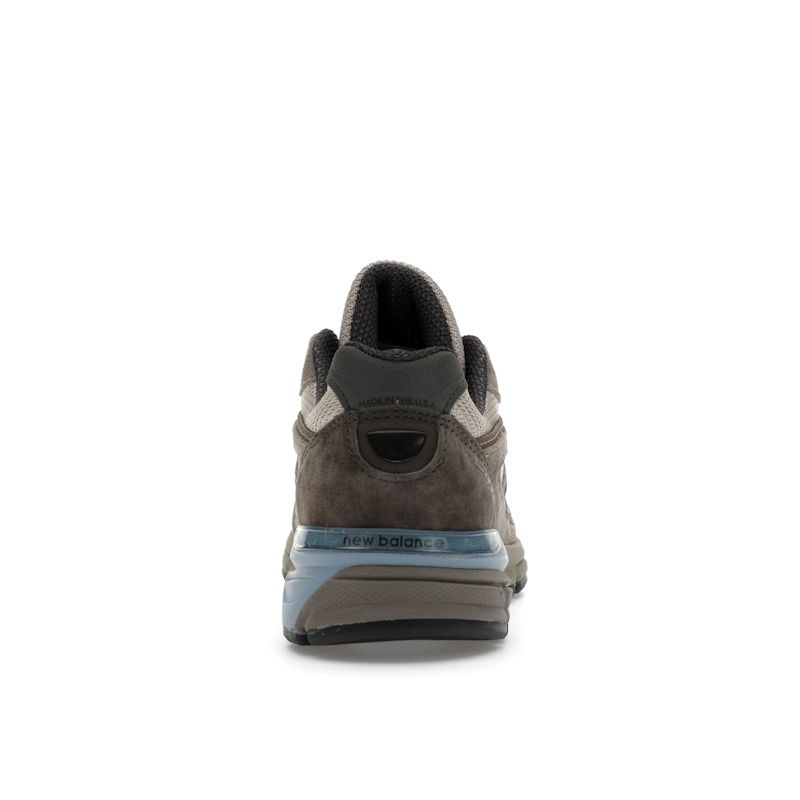 AURALEE x New Balance 990v4 Сделано в США Лондонский туман Унисекс Кроссовки Коричневый Турецкий кофе Синяя тень U990AR4