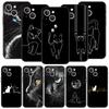 Кот Линия Черные Коты Чехол для Телефона Для iPhone 17 16 15 Pro Max 11 12 13 14 7 8 Plus SE 2020 X XR XS Чехол Мягкий Черный